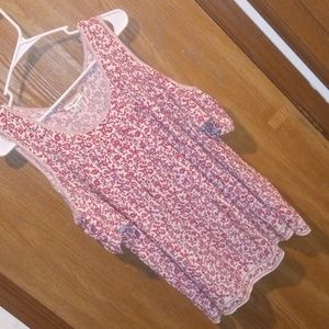 Max Studio L. Cold Shoulder Short Sleeve Print Top NWT